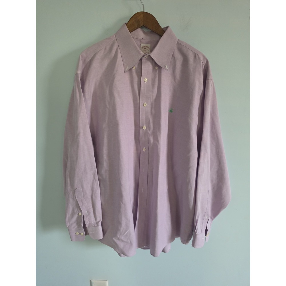 Brooks Brothers Purple Luxury Oxford Button Down Shirt Men's XXL Long Sleeve